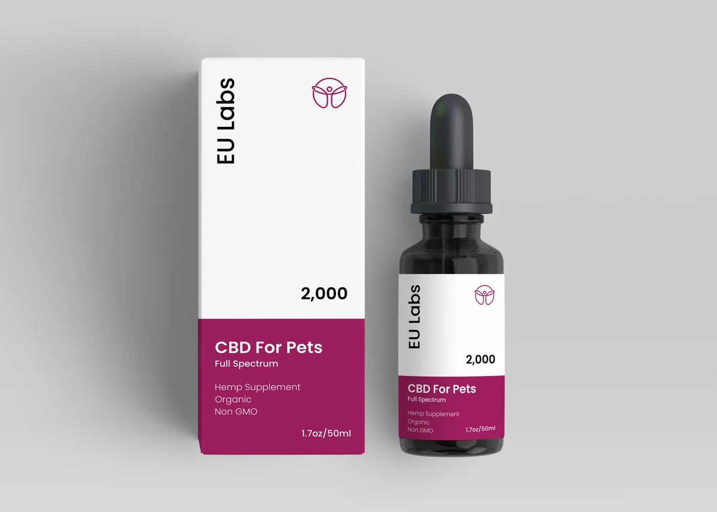 50ml bottle of Pet CBD Oil 2000mg full-spectrum in MCT carrier oil — CBD Oil Geelong