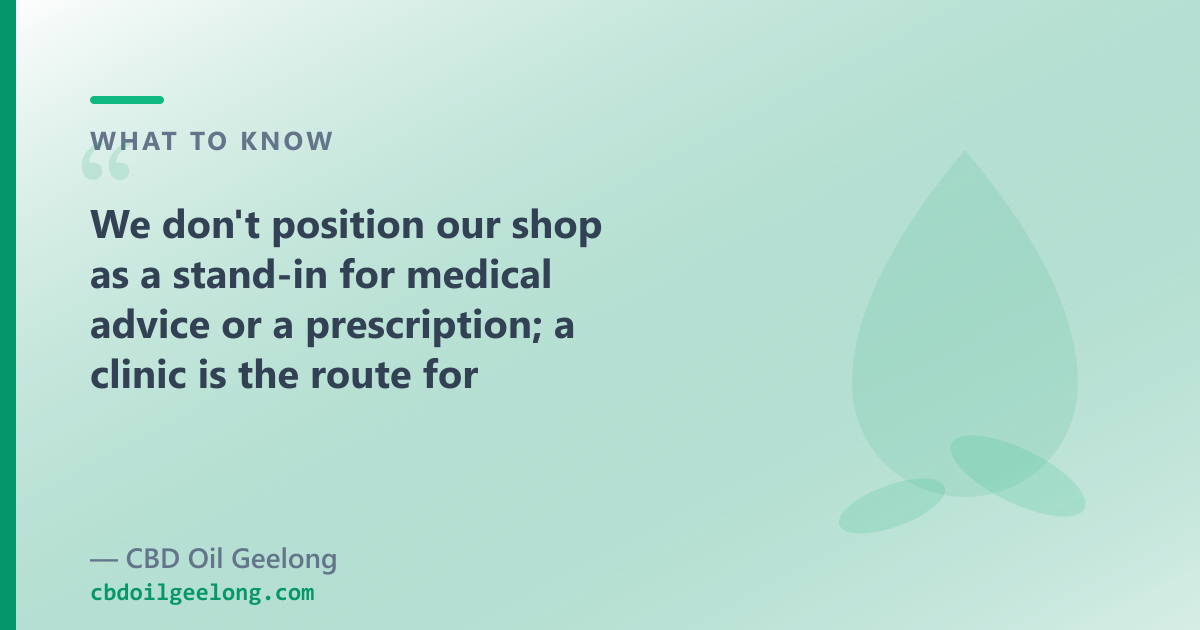Australian Access Clinics is a clinic for prescription medical cannabis; OTC CBD oil is a different product