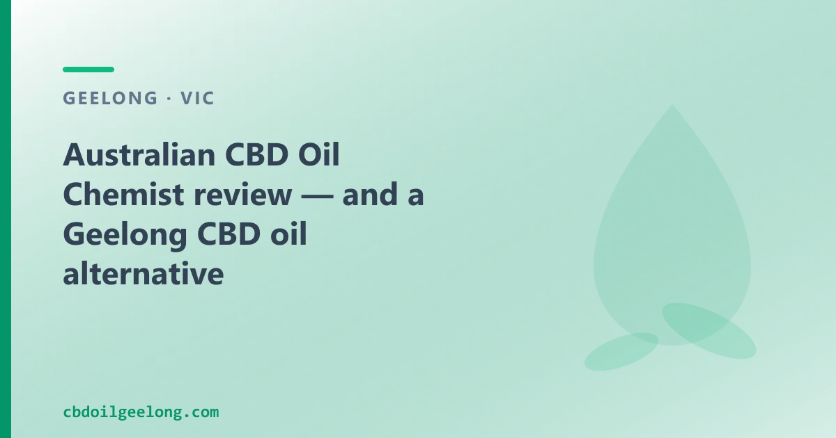 Australian CBD Oil Chemist review — an Australian CBD Oil Alternative