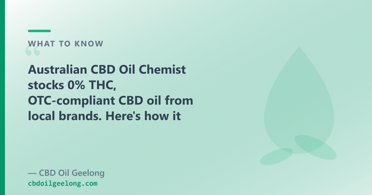 Australian CBD Oil Chemist stocks 0% THC oils; our range adds full-spectrum, CBG, CBN and pet oils