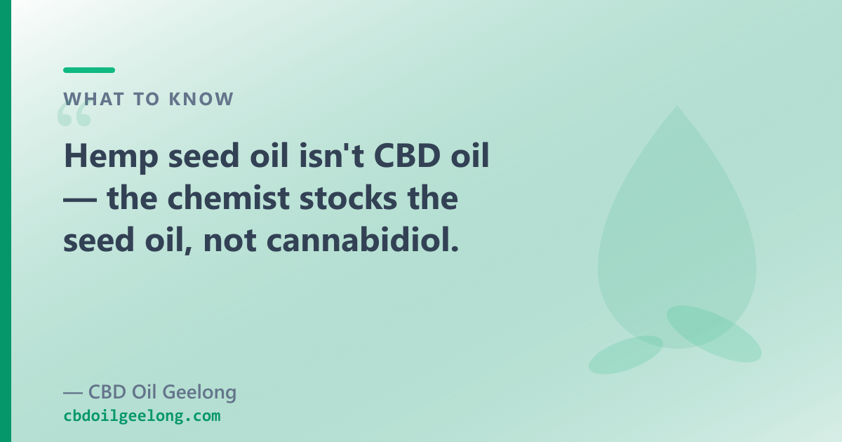 Hemp seed oil is not CBD oil