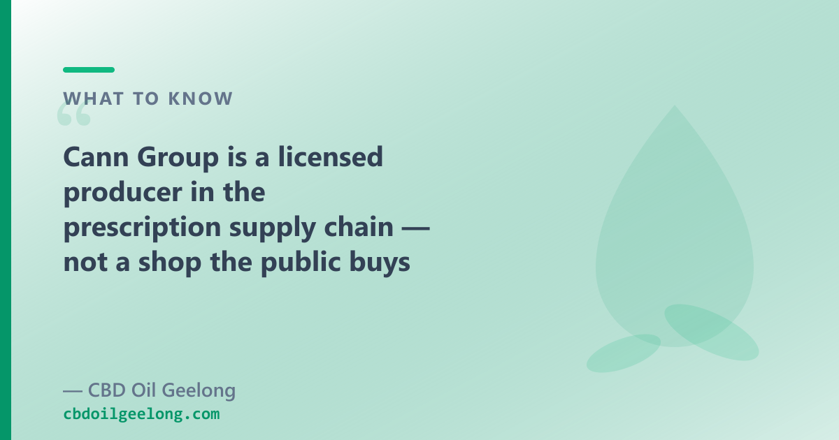 Cann Group is a licensed producer of prescription medical cannabis; OTC CBD oil is a different route