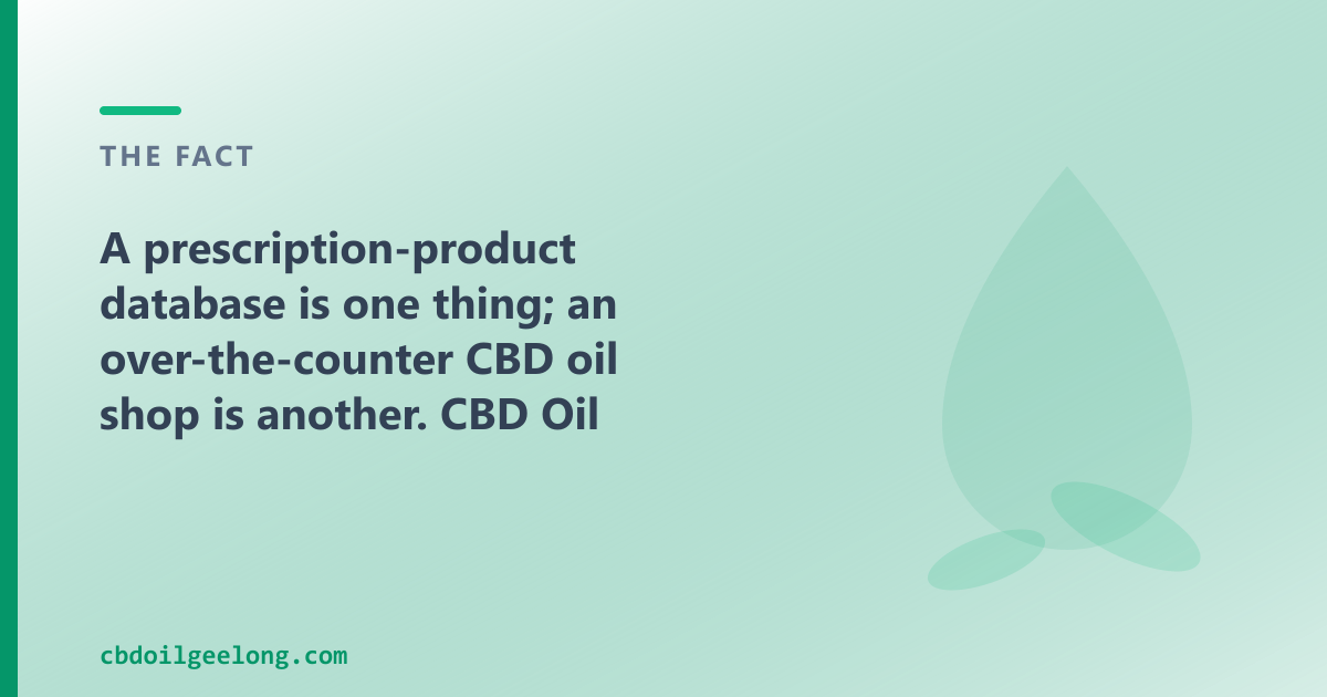 A prescription-product database and an OTC CBD oil shop are two different things