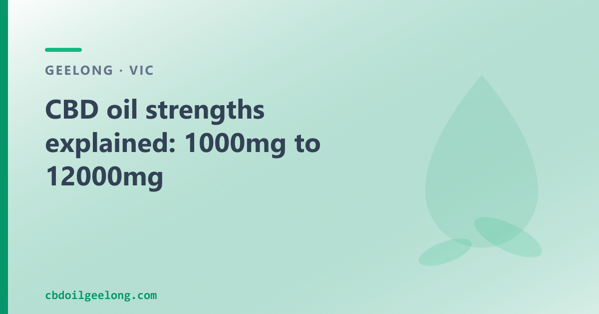 CBD oil strengths explained: 1000mg, 3000mg, 6000mg and 12000mg in Geelong