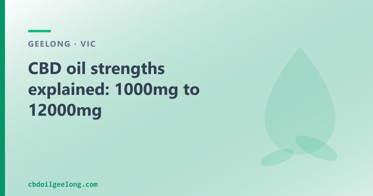 CBD oil strengths explained: 1000mg, 3000mg, 6000mg and 12000mg in Geelong