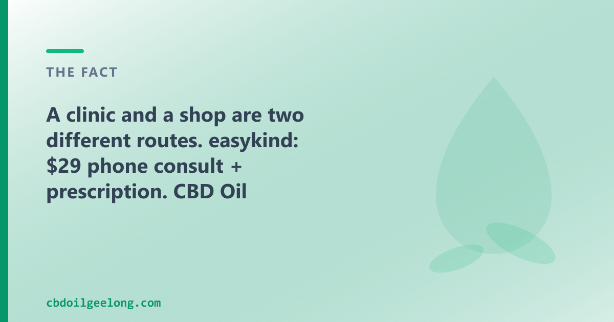 A prescription clinic and an OTC CBD oil shop are two different routes