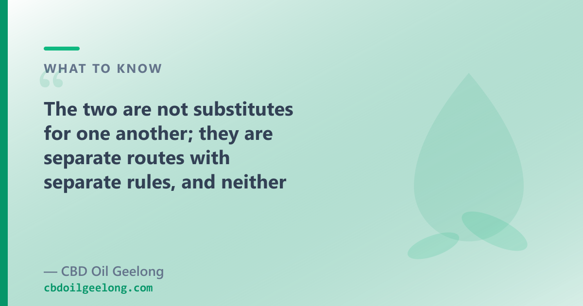 Prescription medical cannabis and over-the-counter CBD oil are two separate routes