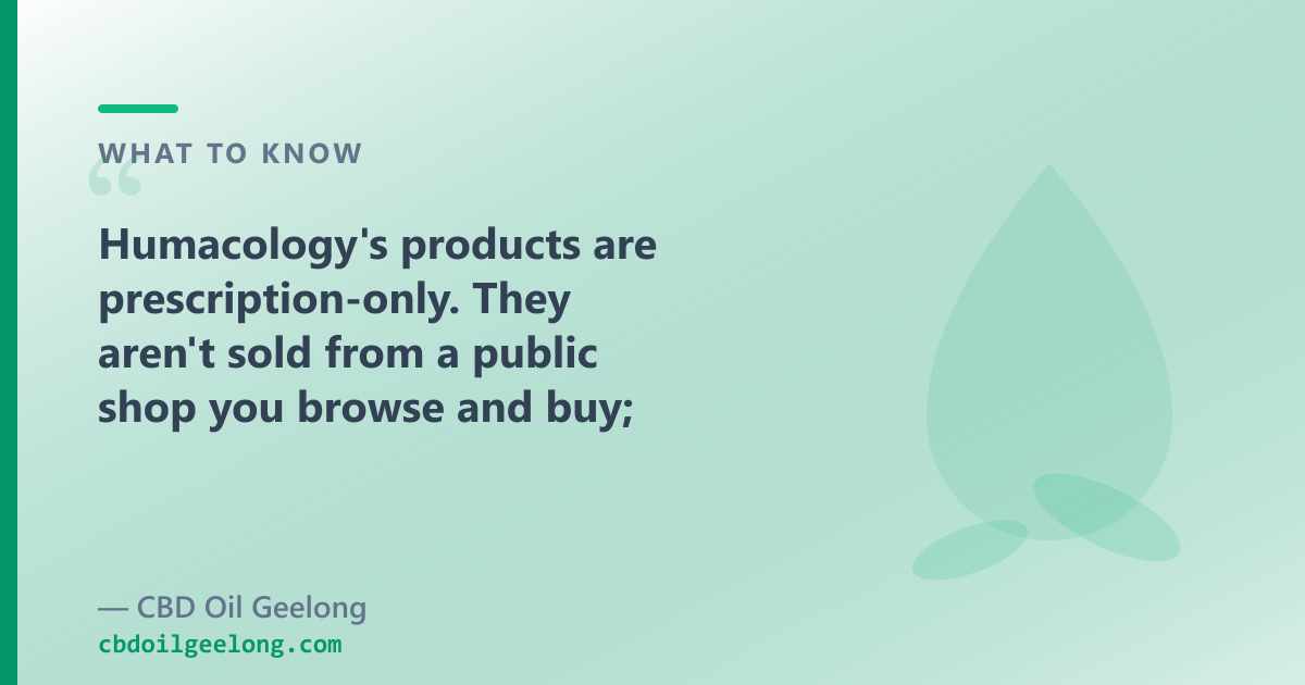 Humacology makes prescription medicinal cannabis; our range is over-the-counter CBD, CBG, CBN and pet oils